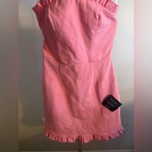 Lulu's Pink Ruffle Hem Dress